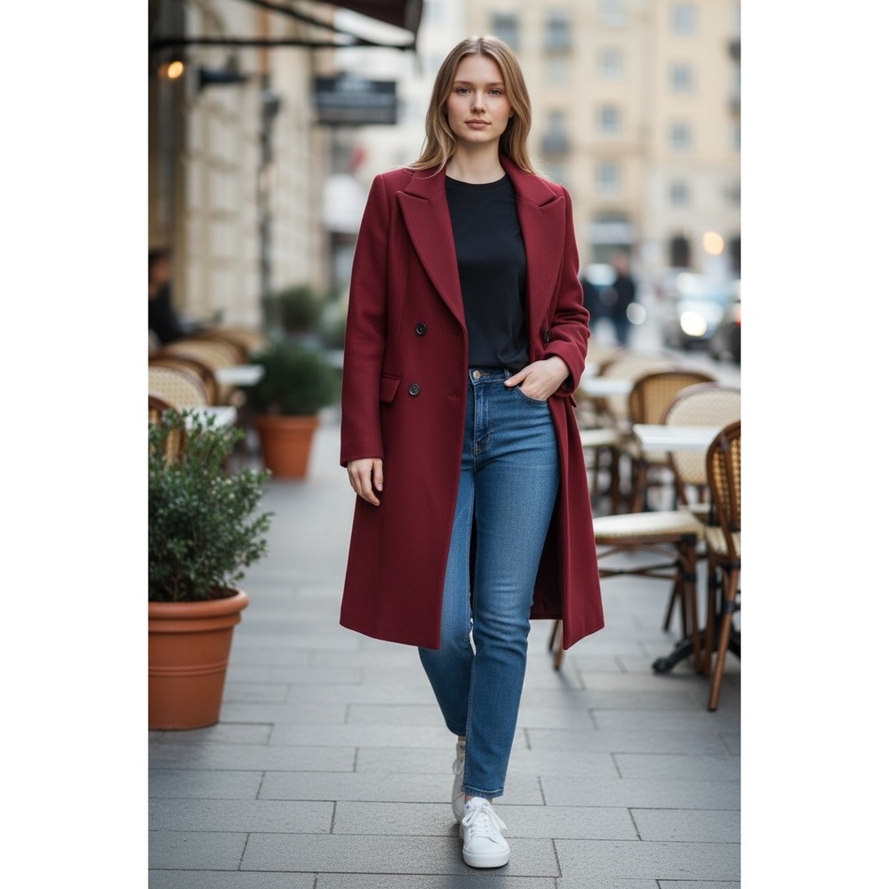 Banana‎ Republic Women's Burgundy Peacoat